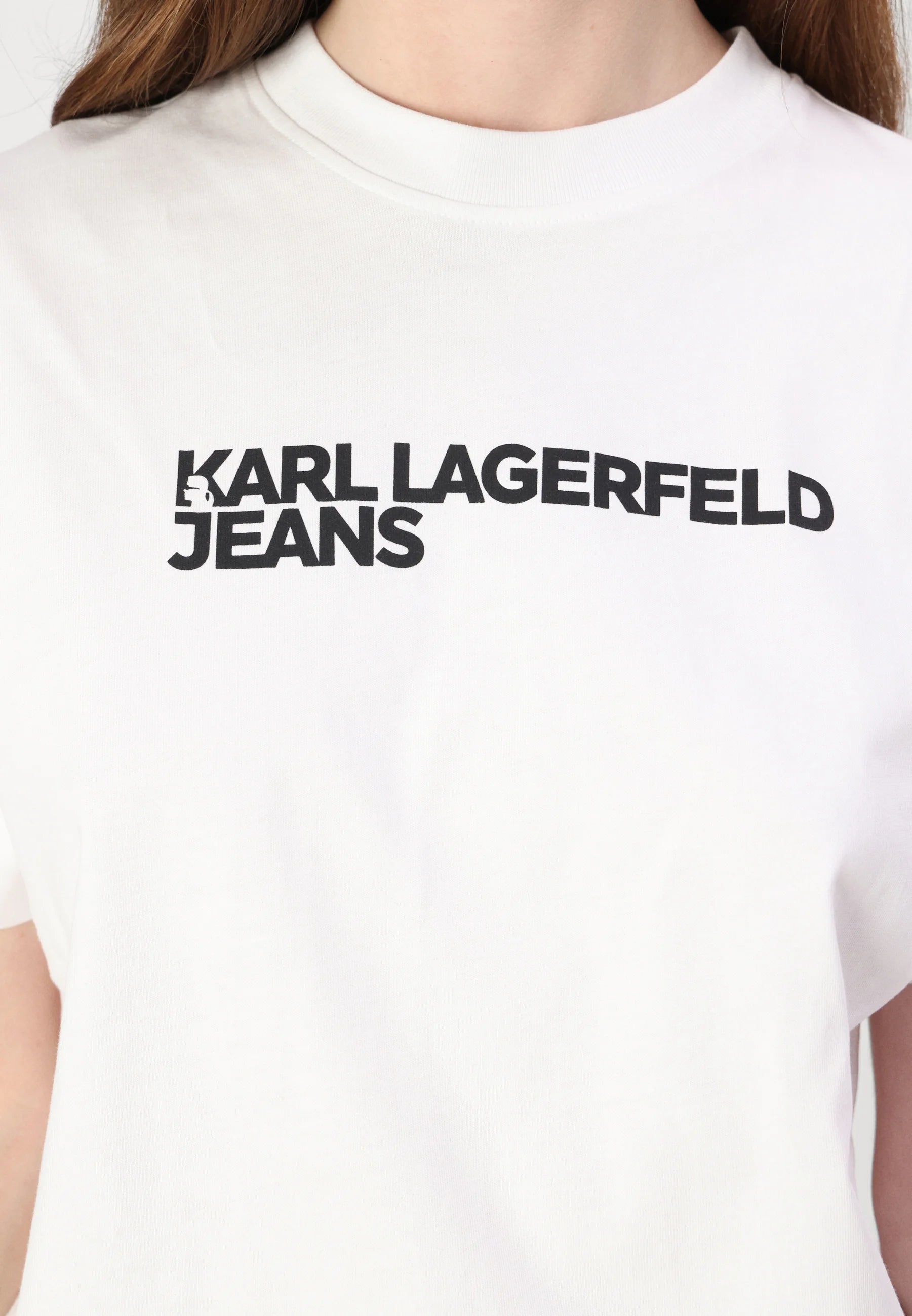 KARL LAGERFELD JEANS TRICOU ALB DIN BUMBAC