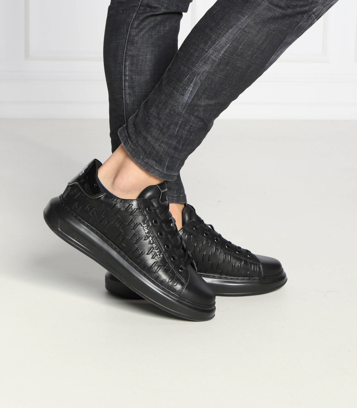 KARL LAGERFELD PANTOFI SPORT MONOGRAM BLACK