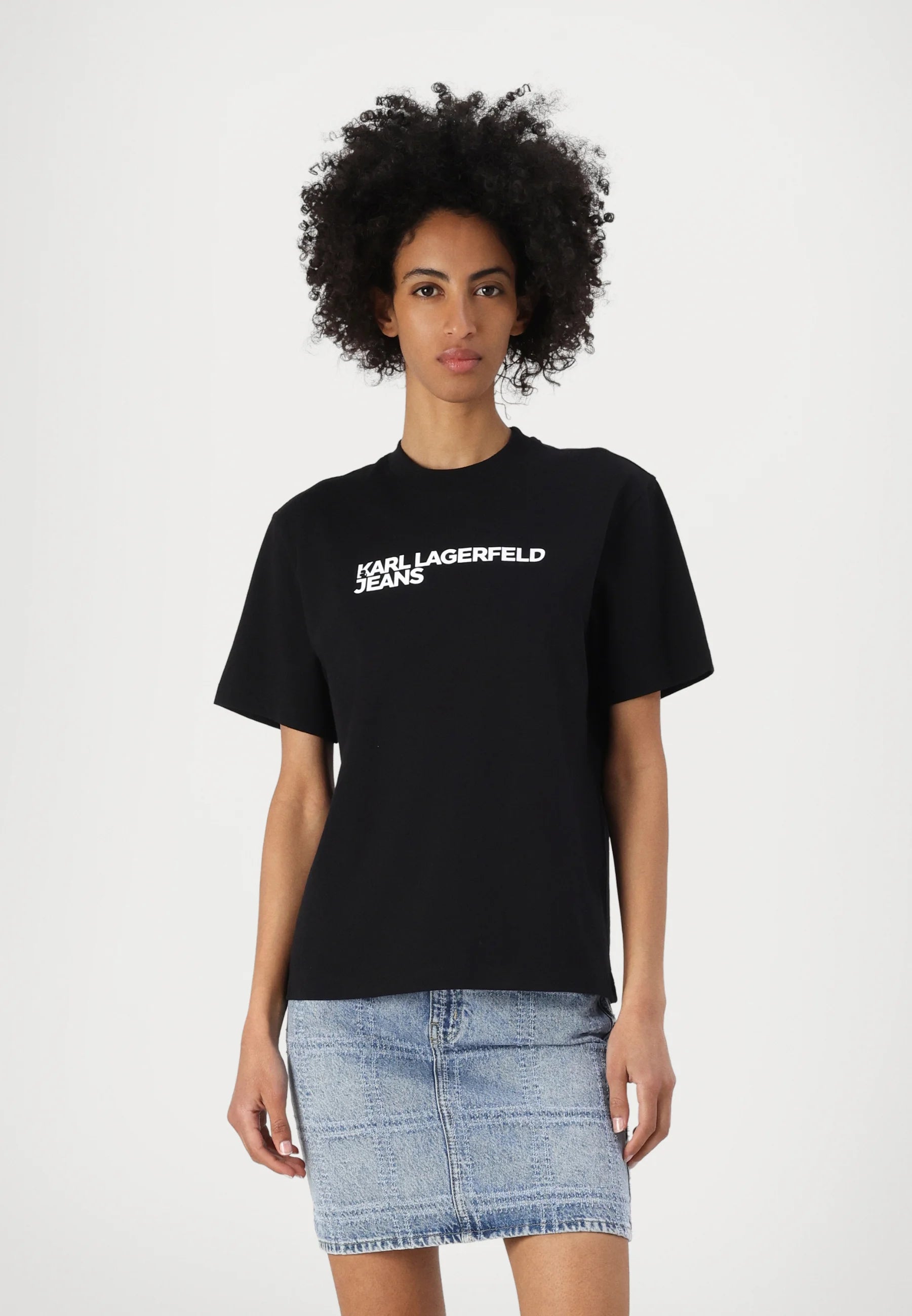 KARL LAGERFELD JEANS TRICOU NEGRU DIN BUMBAC