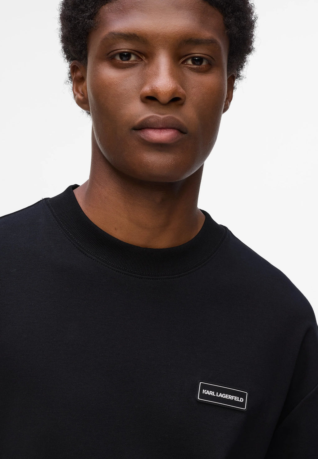 KARL LAGERFELD JEANS TRICOU NEGRU INTERLOCK