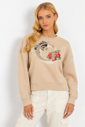 GUESS BLUZĂ FLORAL BEIGE