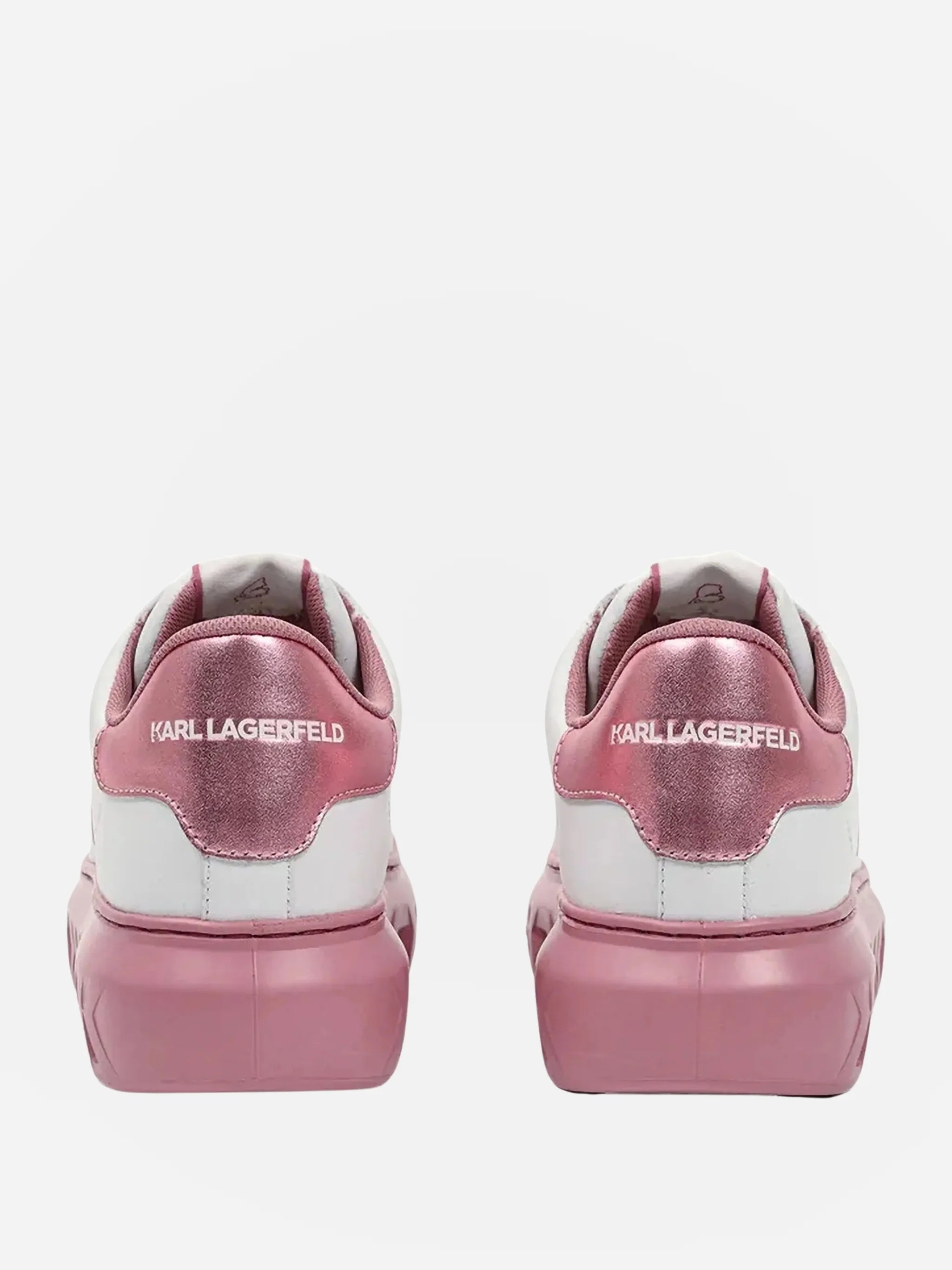 KARL LAGERFELD PANTOFI SPORT DIN PIELE - WHITE/ PINK