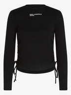 KARL LAGERFELD BLUZĂ RIBBED BLACK