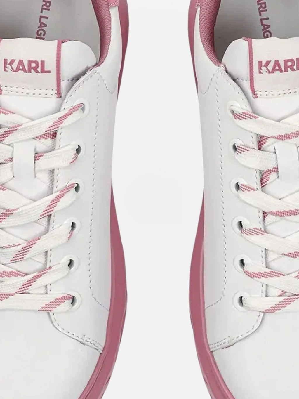 KARL LAGERFELD PANTOFI SPORT DIN PIELE - WHITE/ PINK