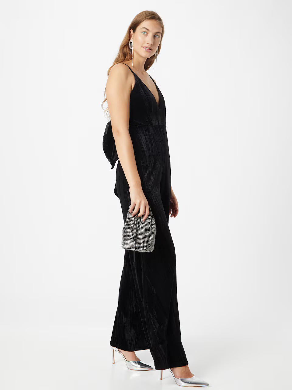 NASTY GAL SALOPETA VELVET NEGRU