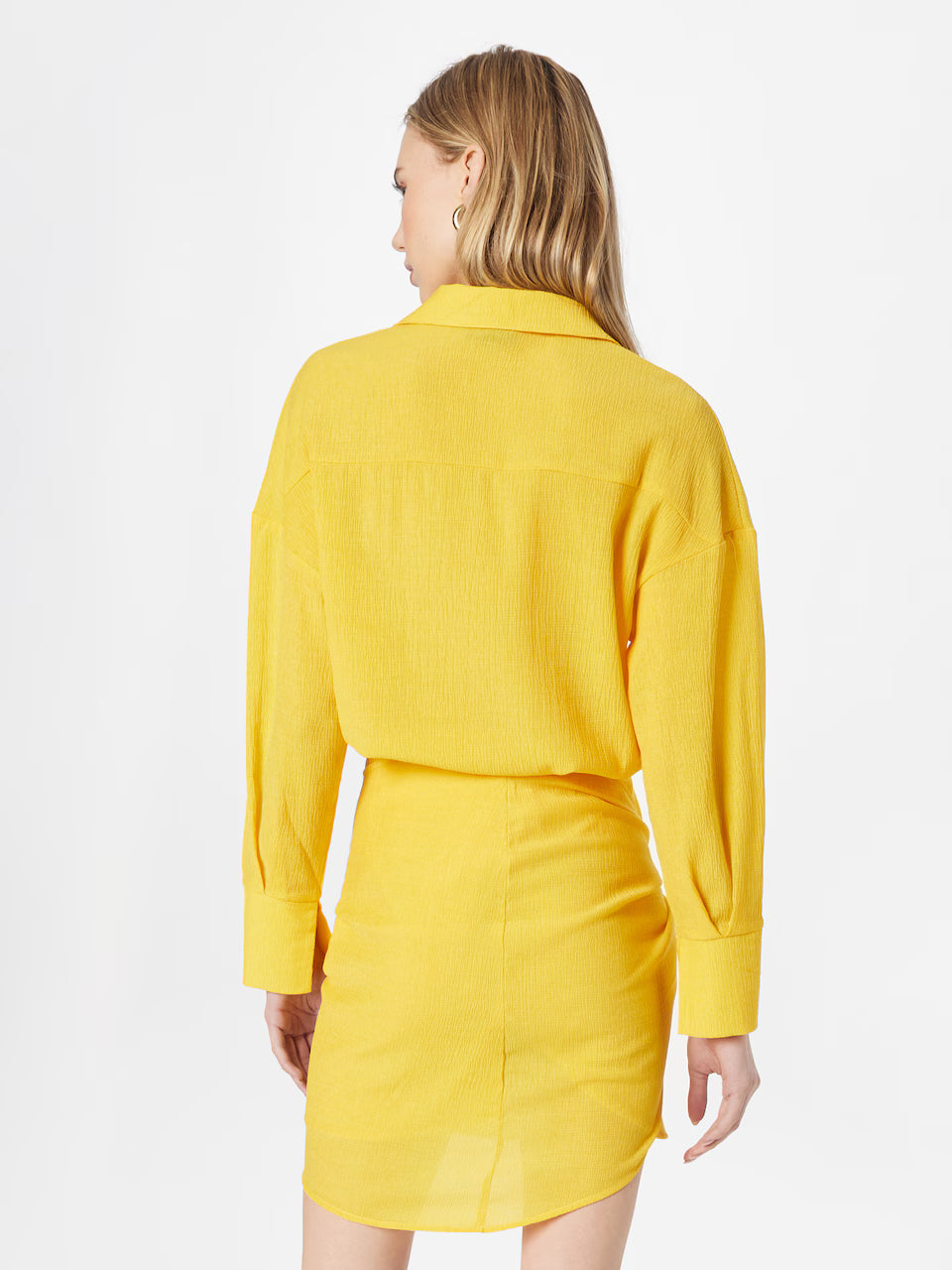 MISSPAP COMPLEU DOUA PIESE GALBEN DRAPE SIDE
