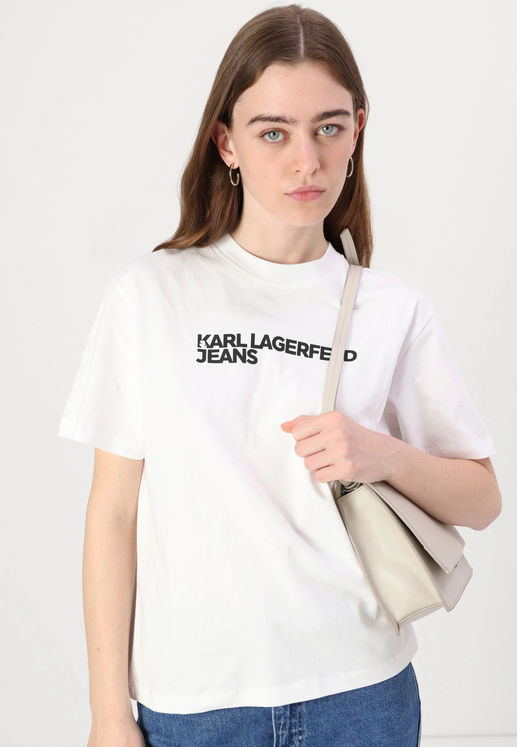 KARL LAGERFELD JEANS TRICOU ALB DIN BUMBAC