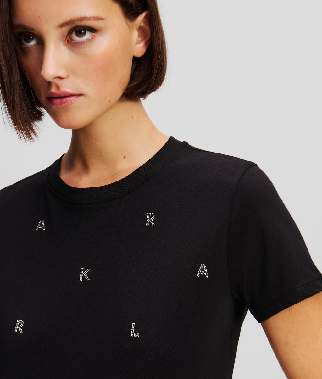 KARL LAGERFELD TRICOU RHINESTONE BLACK