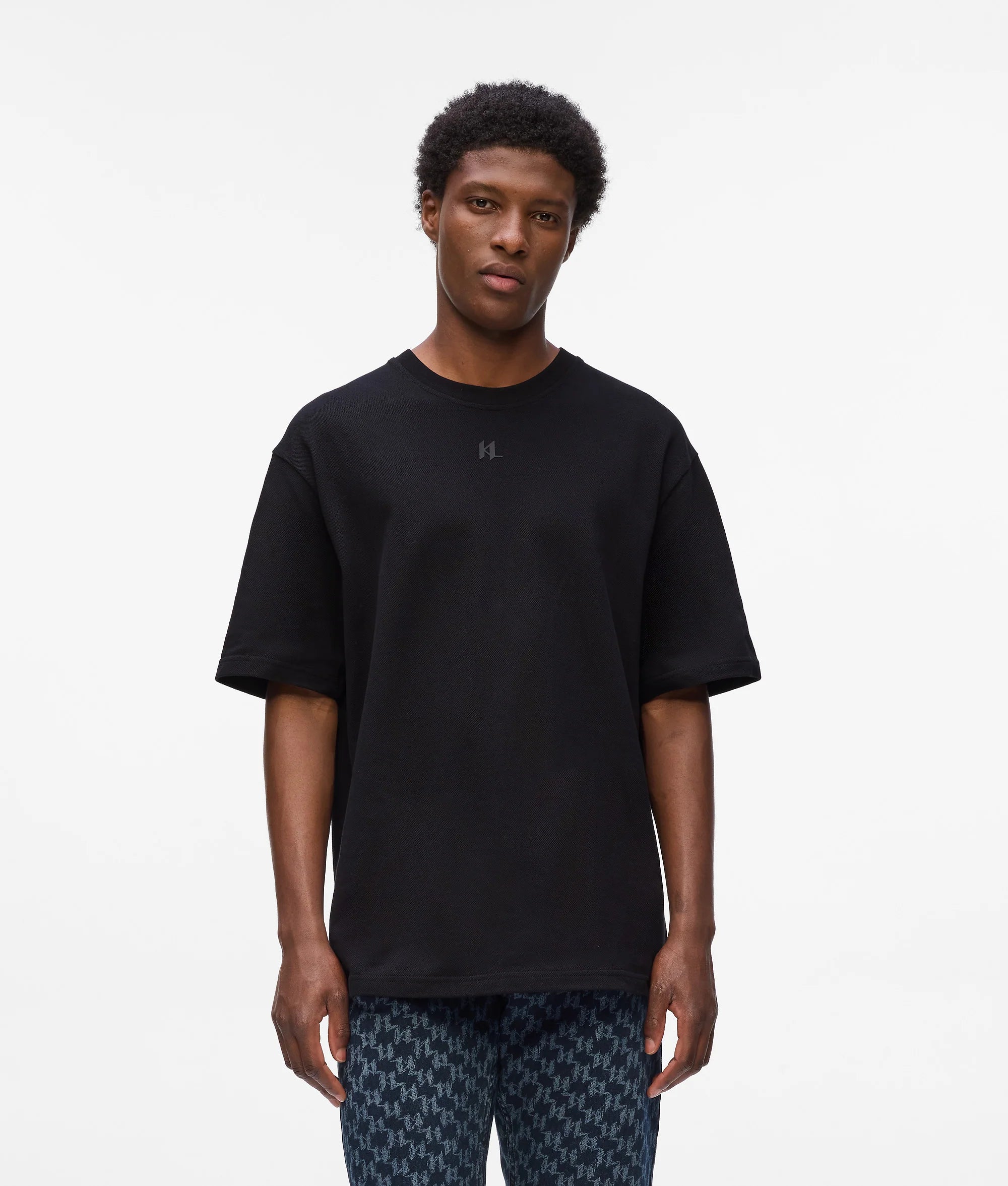 KARL LAGERFELD JEANS TRICOU PIQUE BLACK