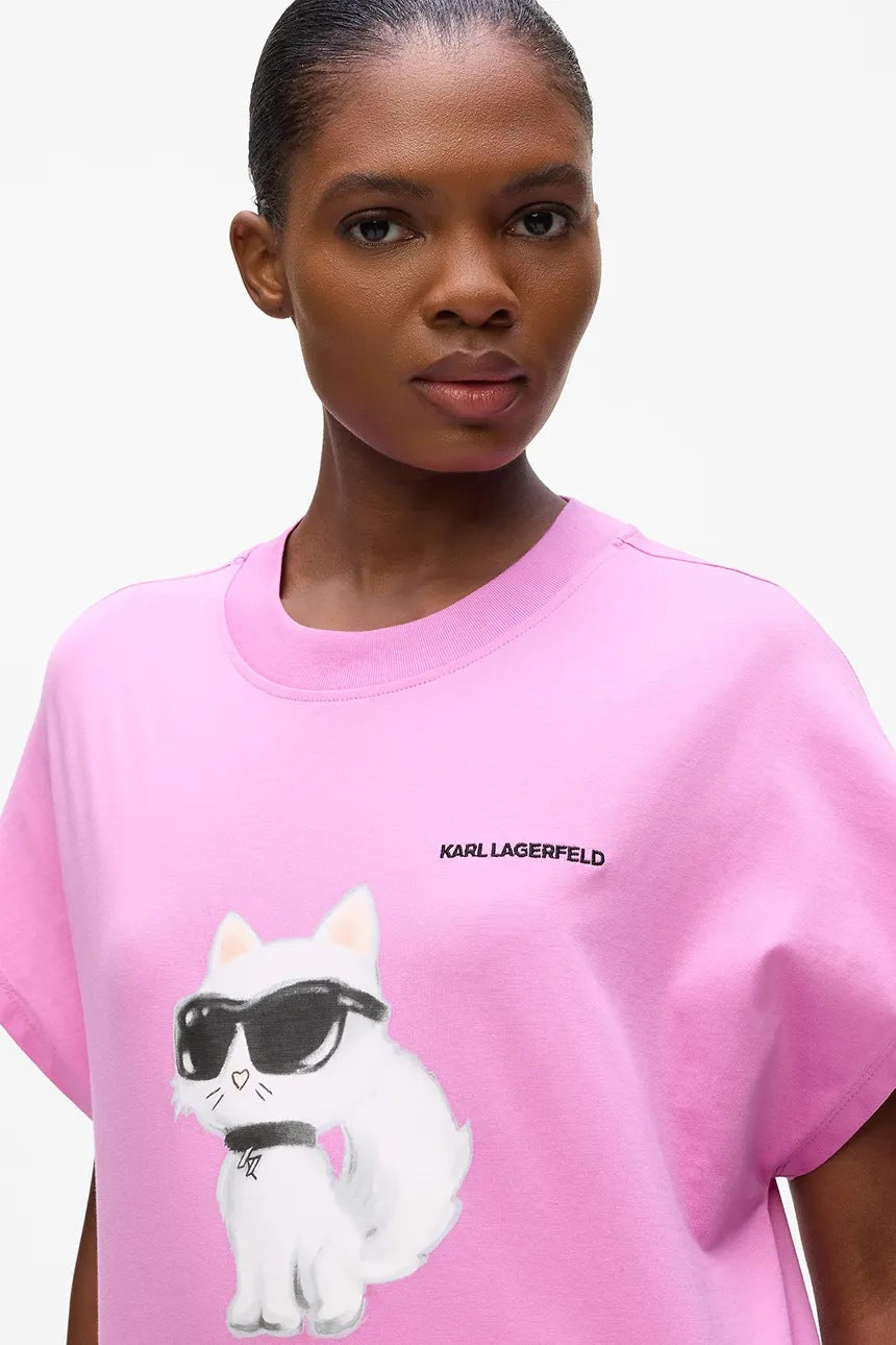 KARL LAGERFELD JEANS TRICOU AQUARELLE ROZ