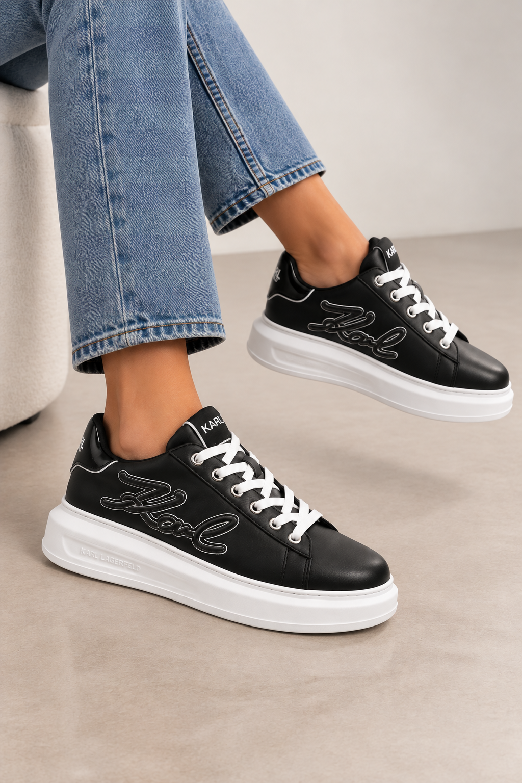 KARL LAGERFELD PANTOFI SPORT EMBOSS BLACK