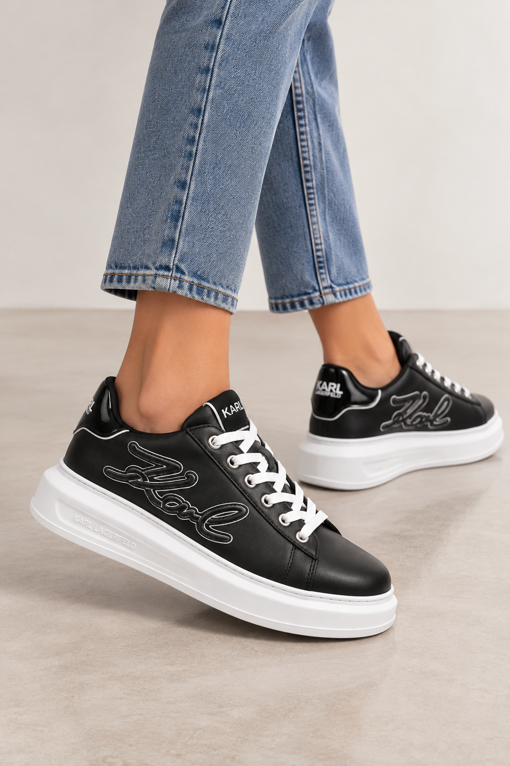 KARL LAGERFELD PANTOFI SPORT EMBOSS BLACK
