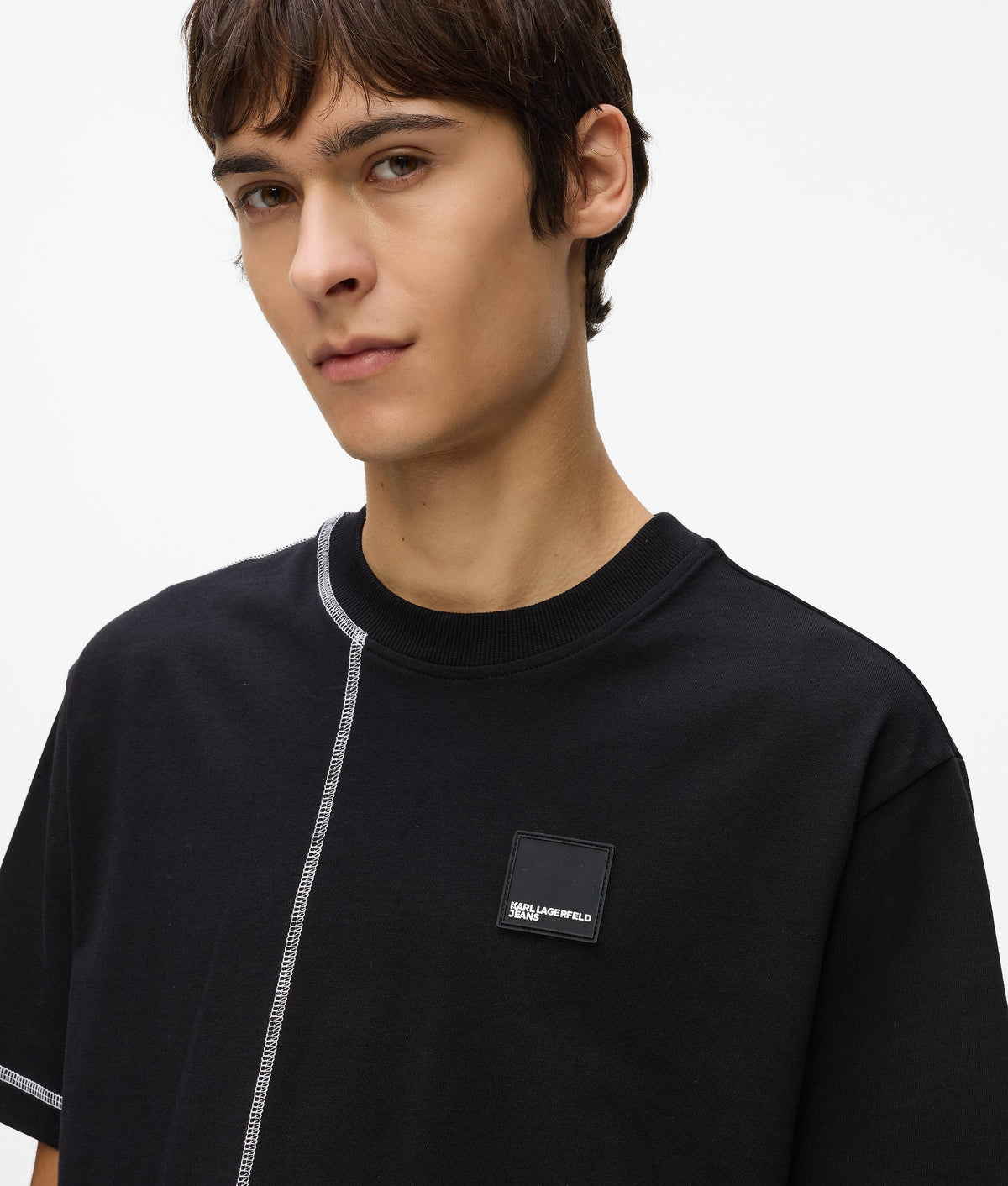 KARL LAGERFELD TRICOU CONTRAST BLACK