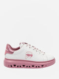 KARL LAGERFELD PANTOFI SPORT DIN PIELE - WHITE/ PINK