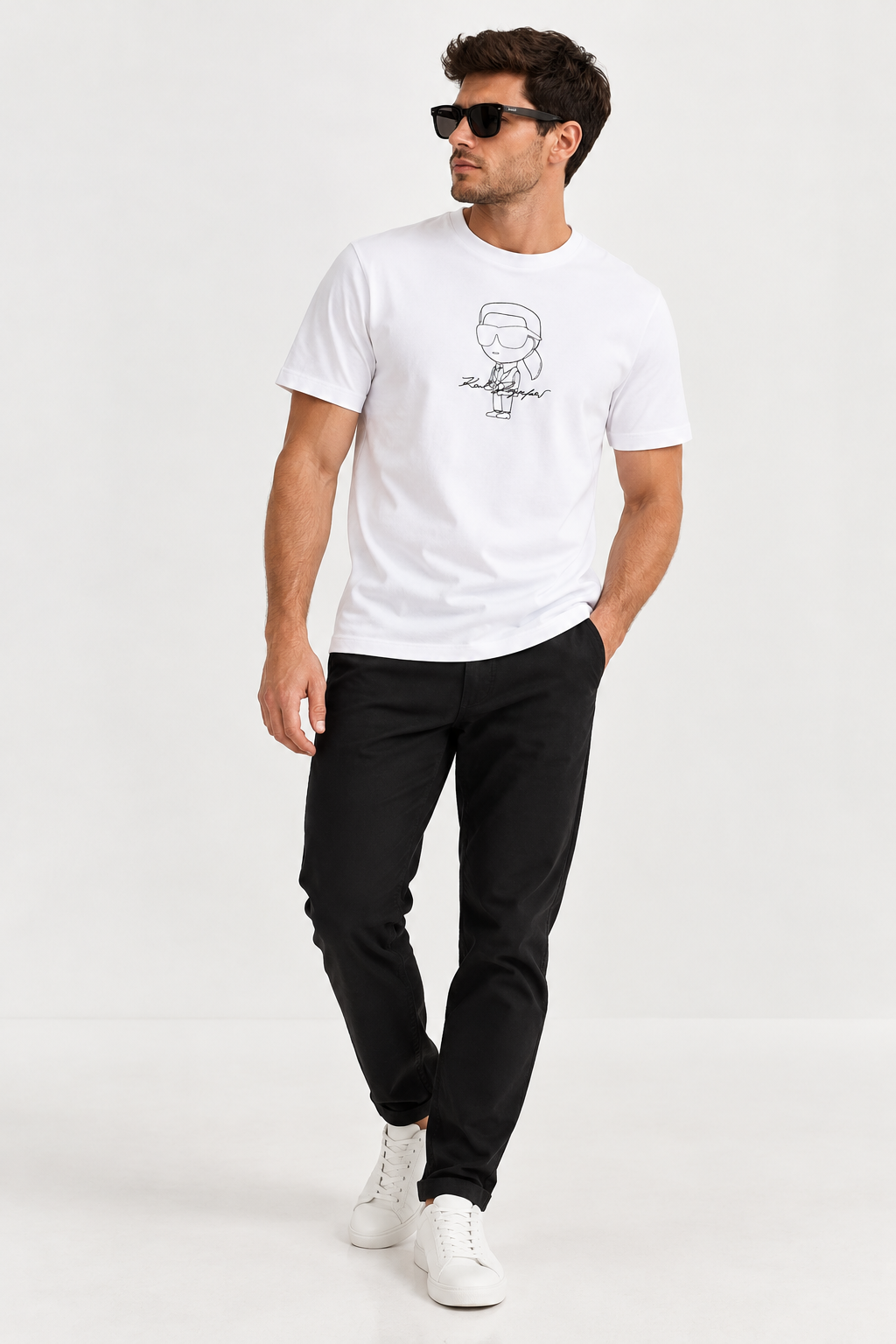 KARL LAGERFELD TRICOU BIG IKON WHITE