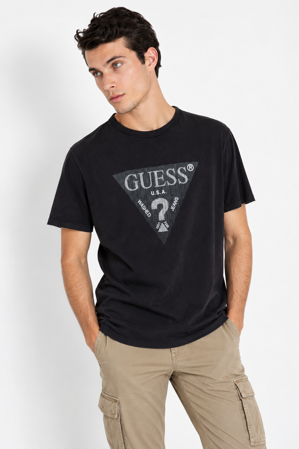 GUESS TRICOU FULL BLACK BIG LOGO
