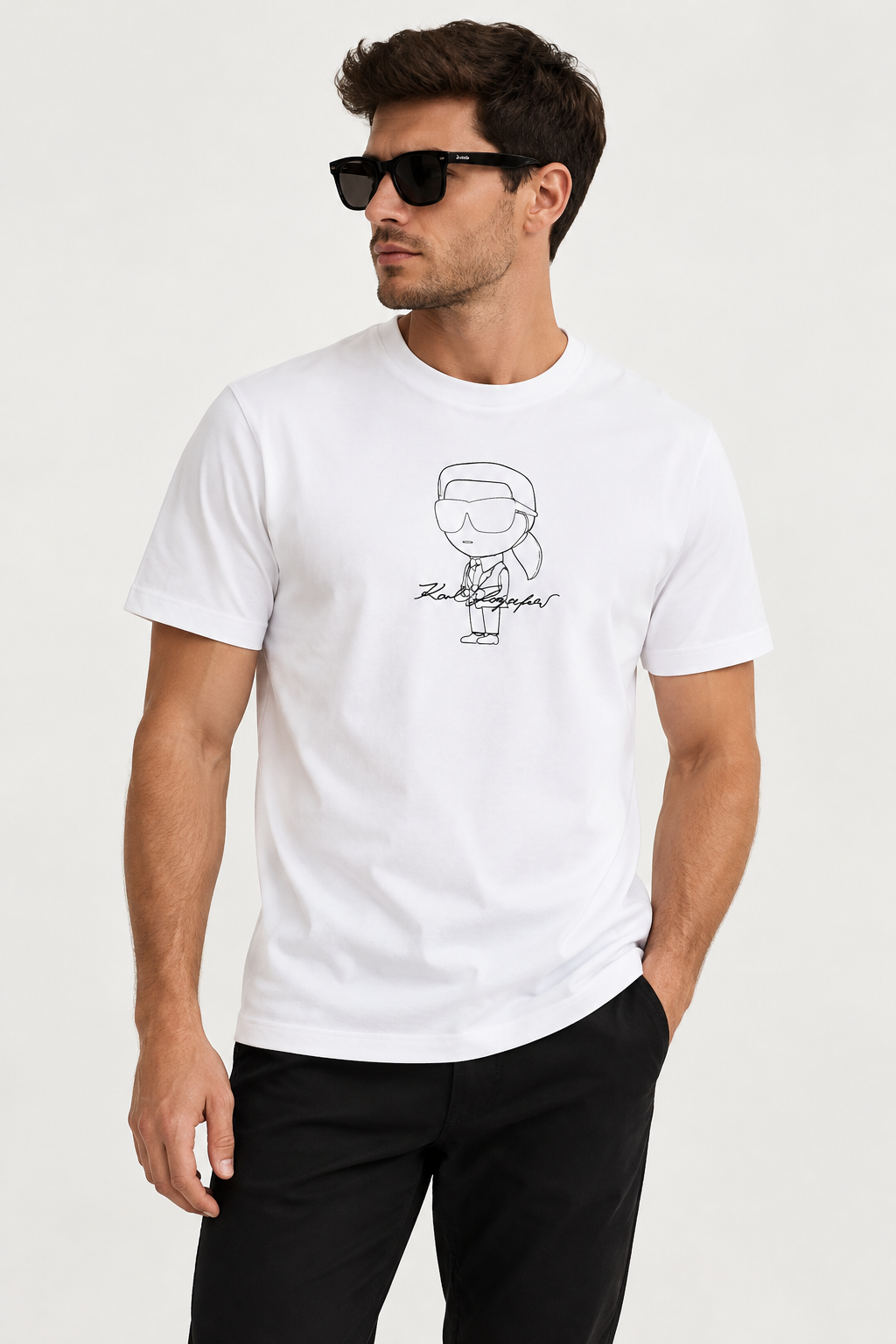 KARL LAGERFELD TRICOU BIG IKON WHITE