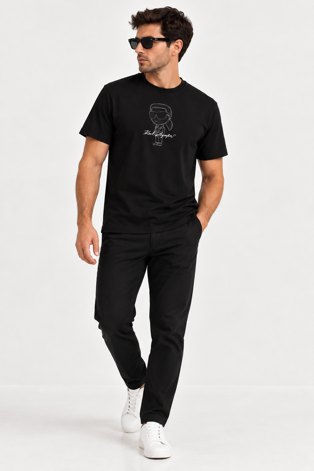 KARL LAGERFELD TRICOU BIG IKON BLACK