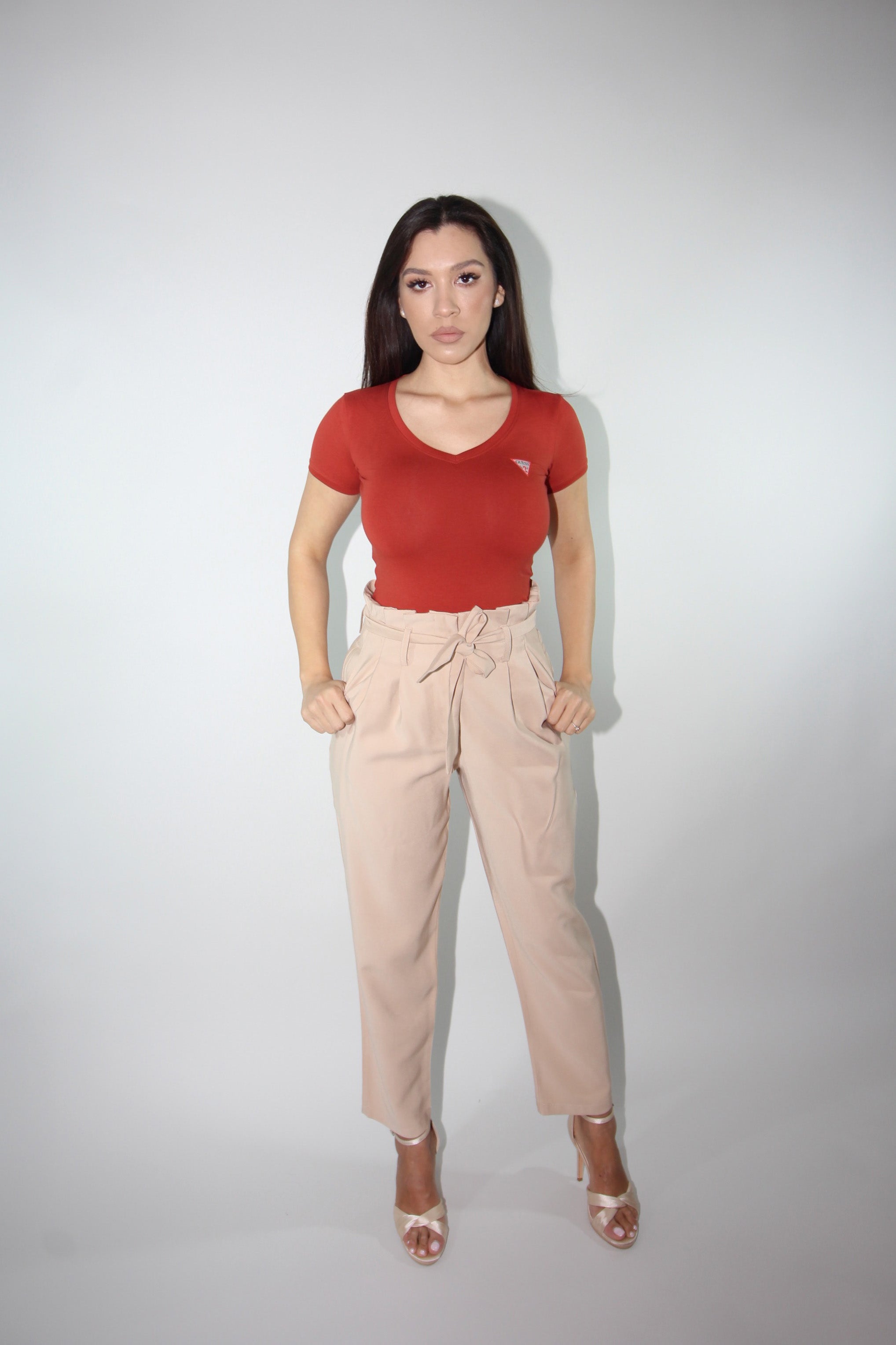 VILA PANTALONI OFFICE BEIGE