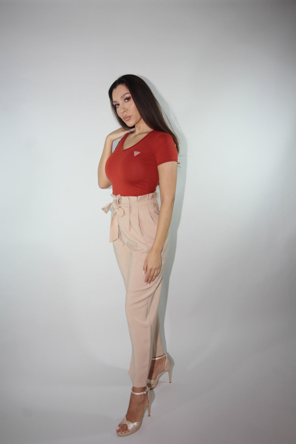 VILA PANTALONI OFFICE BEIGE