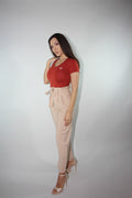 VILA PANTALONI OFFICE BEIGE
