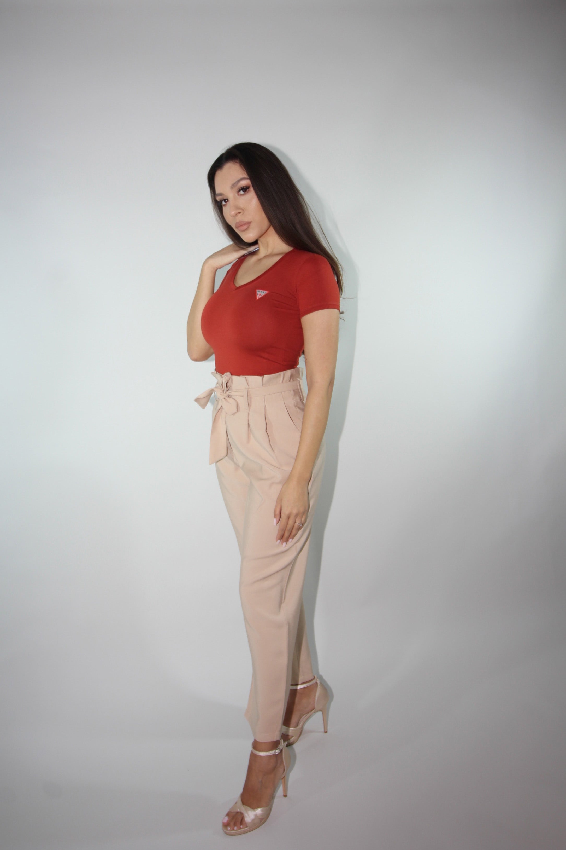 VILA PANTALONI OFFICE BEIGE