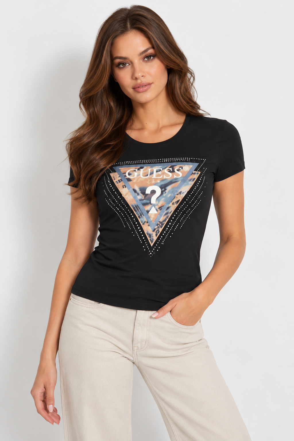 GUESS TRICOU BLACK BLUE  LOGO