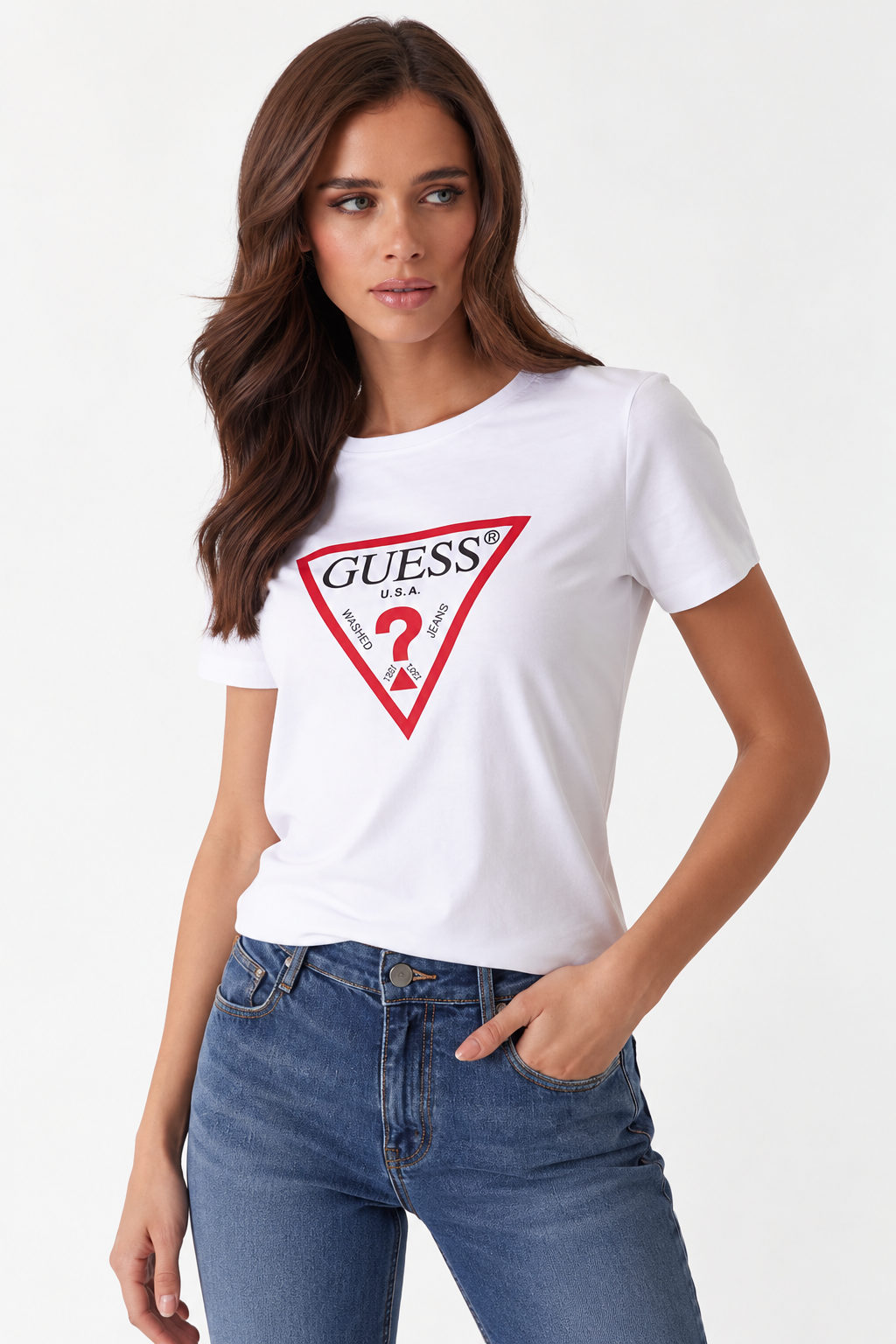 GUESS TRICOU WHITE BIG LOGO