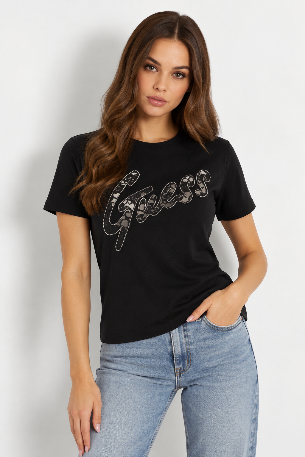 GUESS TRICOU CU LOGO IN RELIEF