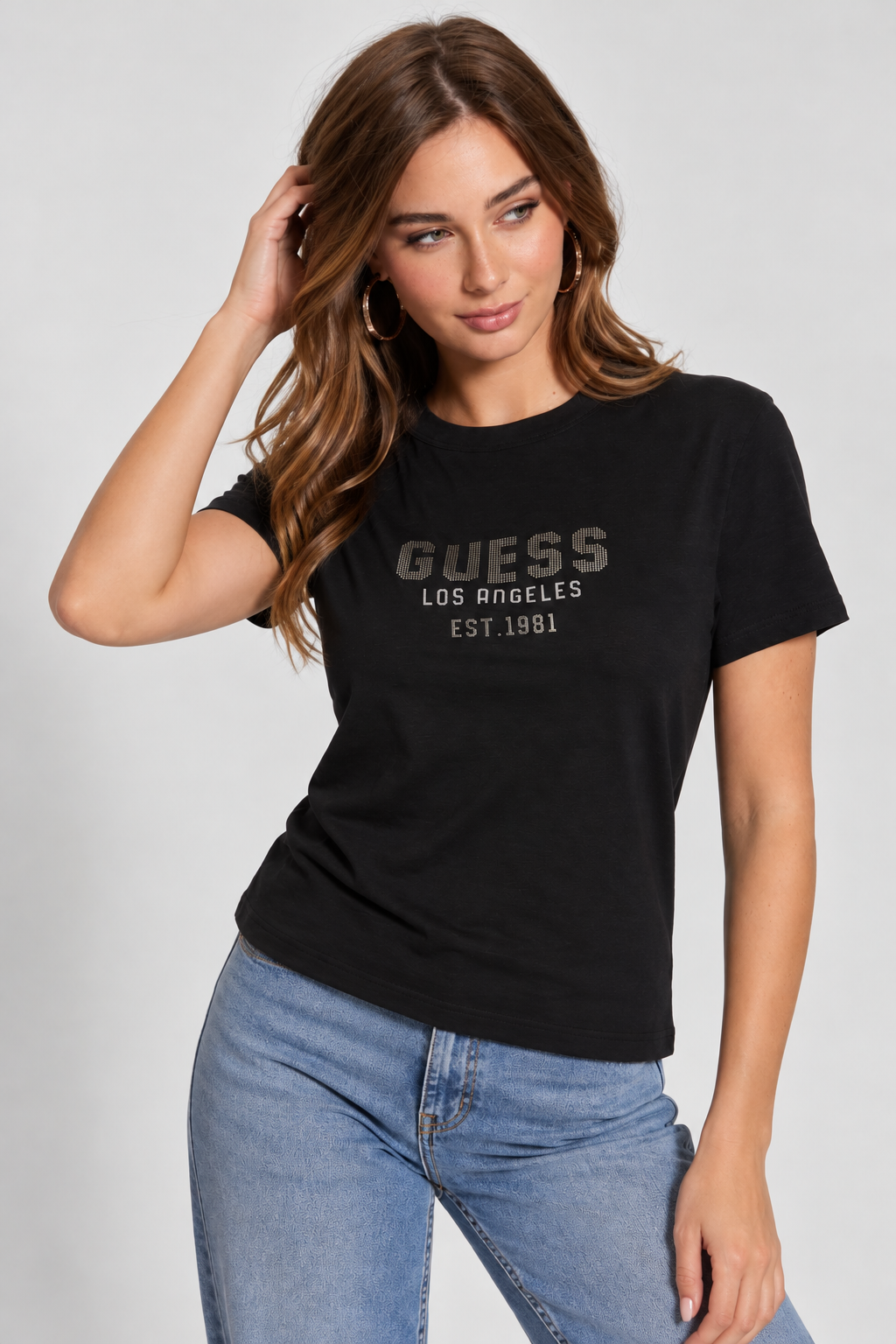 GUESS TRICOU NEGRU BUMBAC
