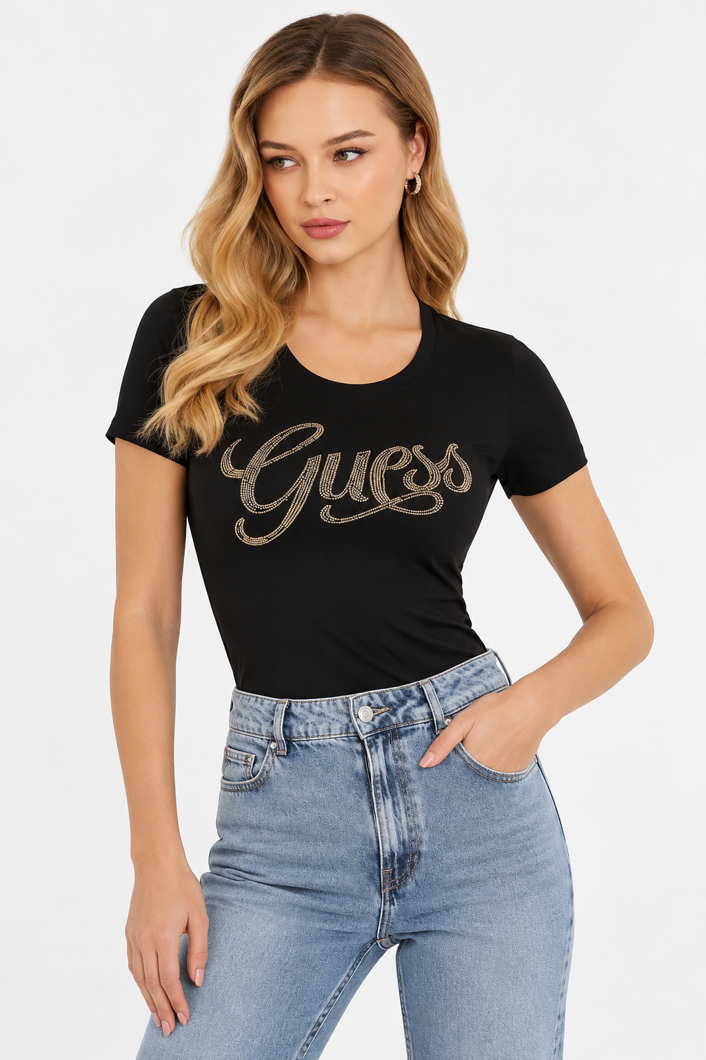 GUESS TRICOU BLACK GLAM EDITION
