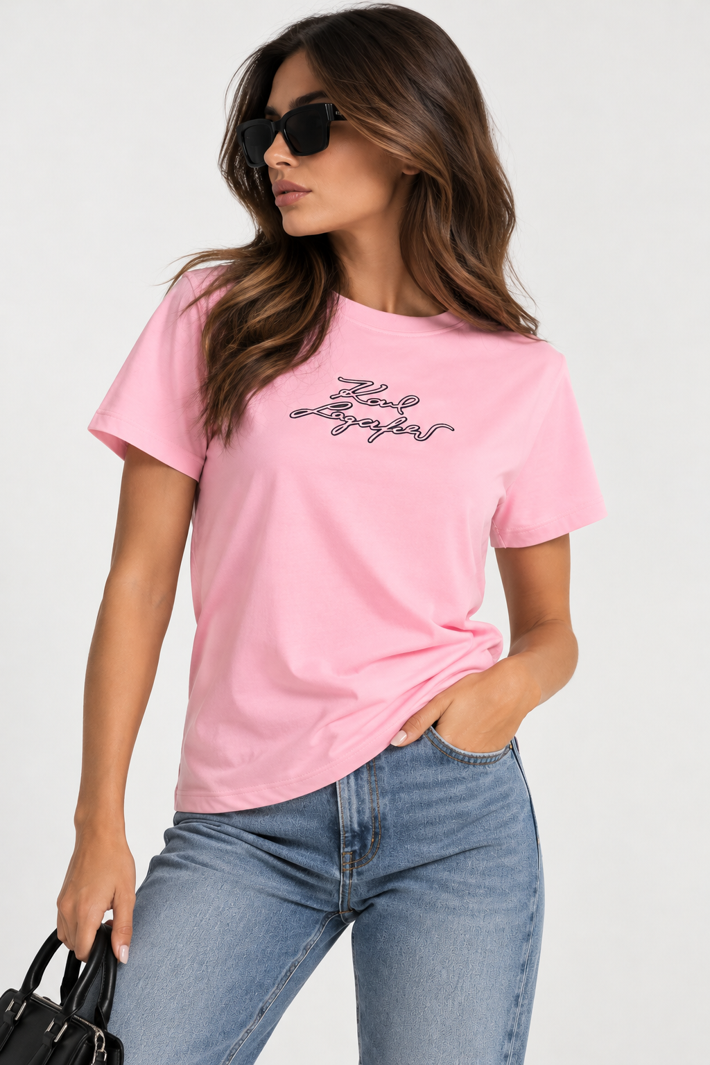KARL LAGERFELD TRICOU SIGNATURE PINK