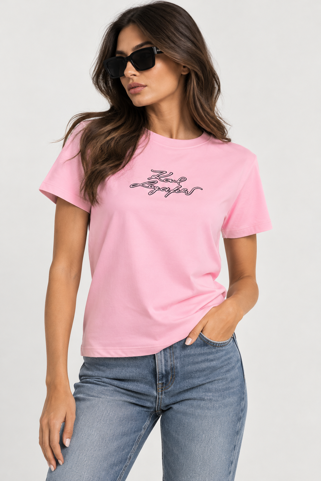 KARL LAGERFELD TRICOU SIGNATURE PINK
