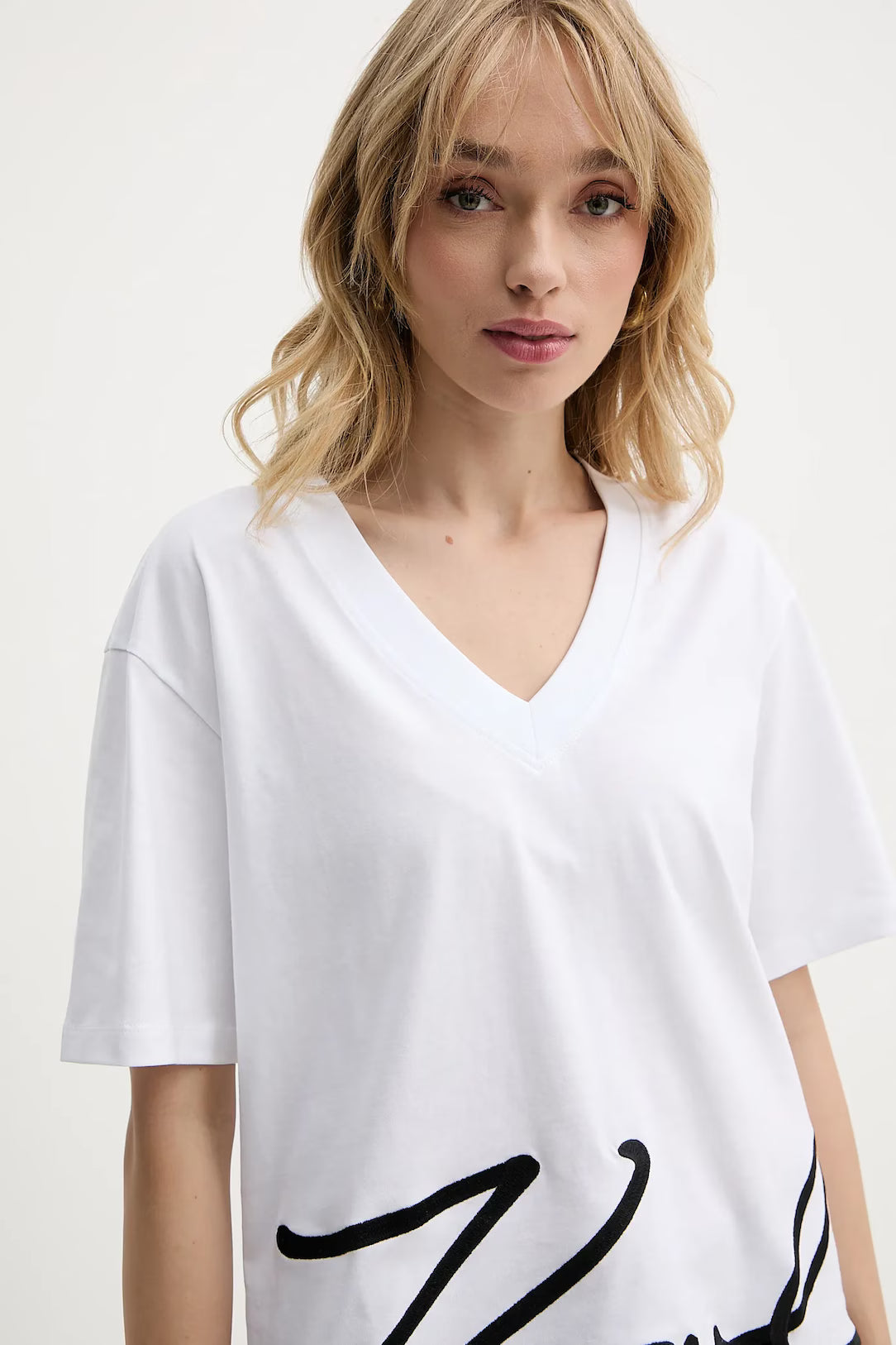 KARL LAGERFELD JEANS WHITE SIGNATURE HEM