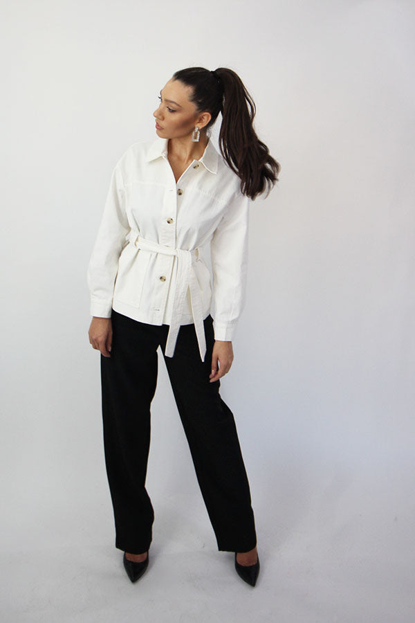 VERO MODA JACHETĂ ALBĂ CU CORDON