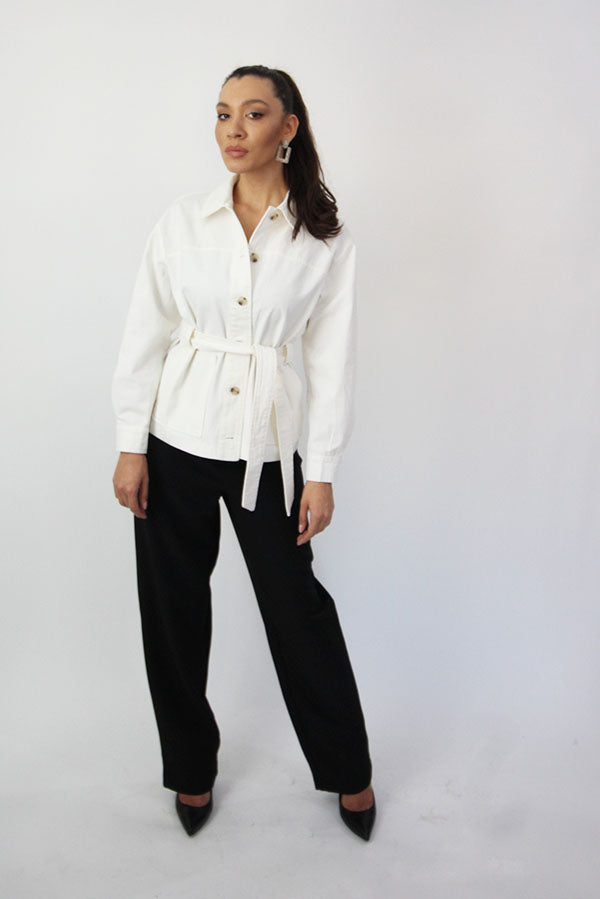 VERO MODA JACHETĂ ALBĂ CU CORDON