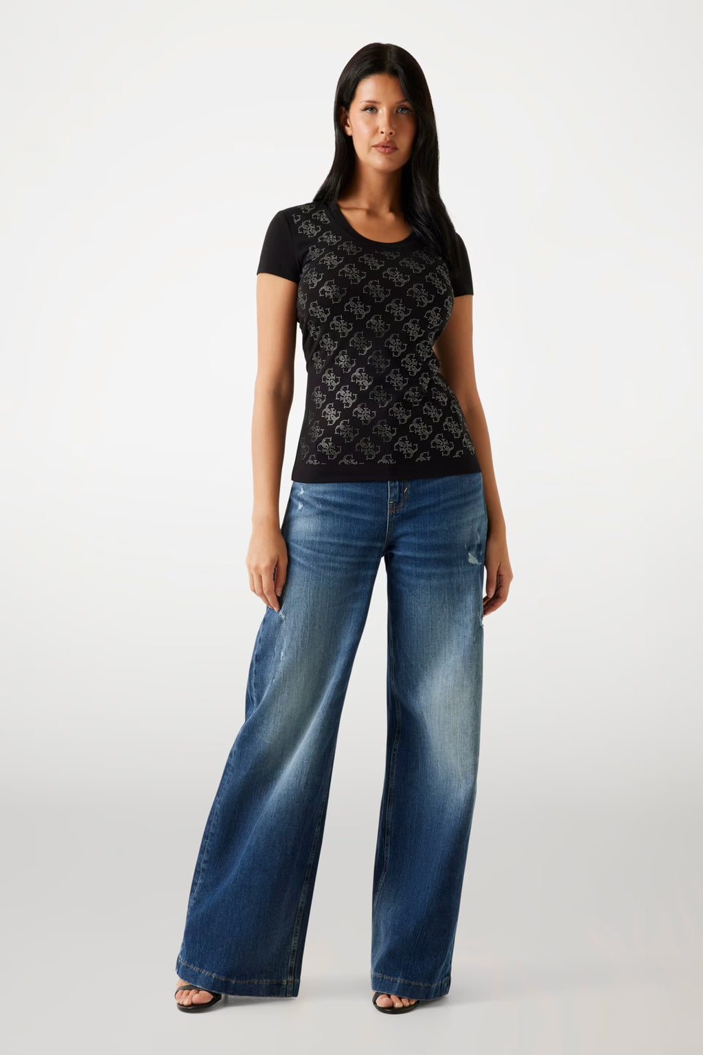 GUESS TRICOU SHINE BLACK
