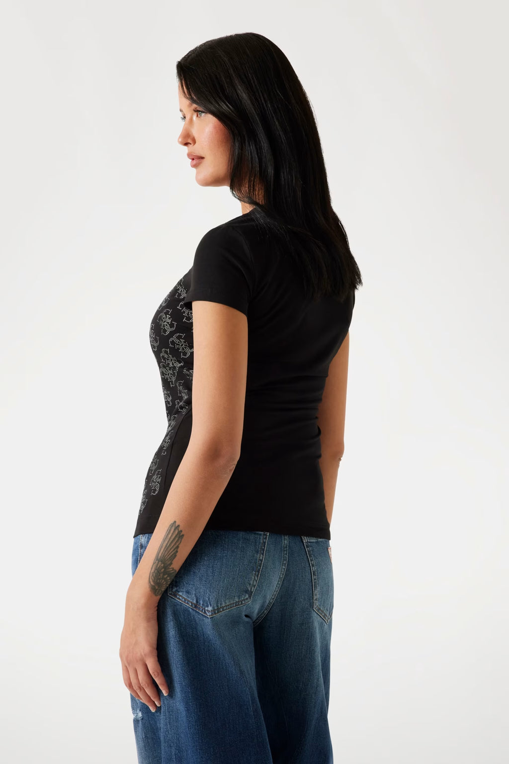 GUESS TRICOU SHINE BLACK