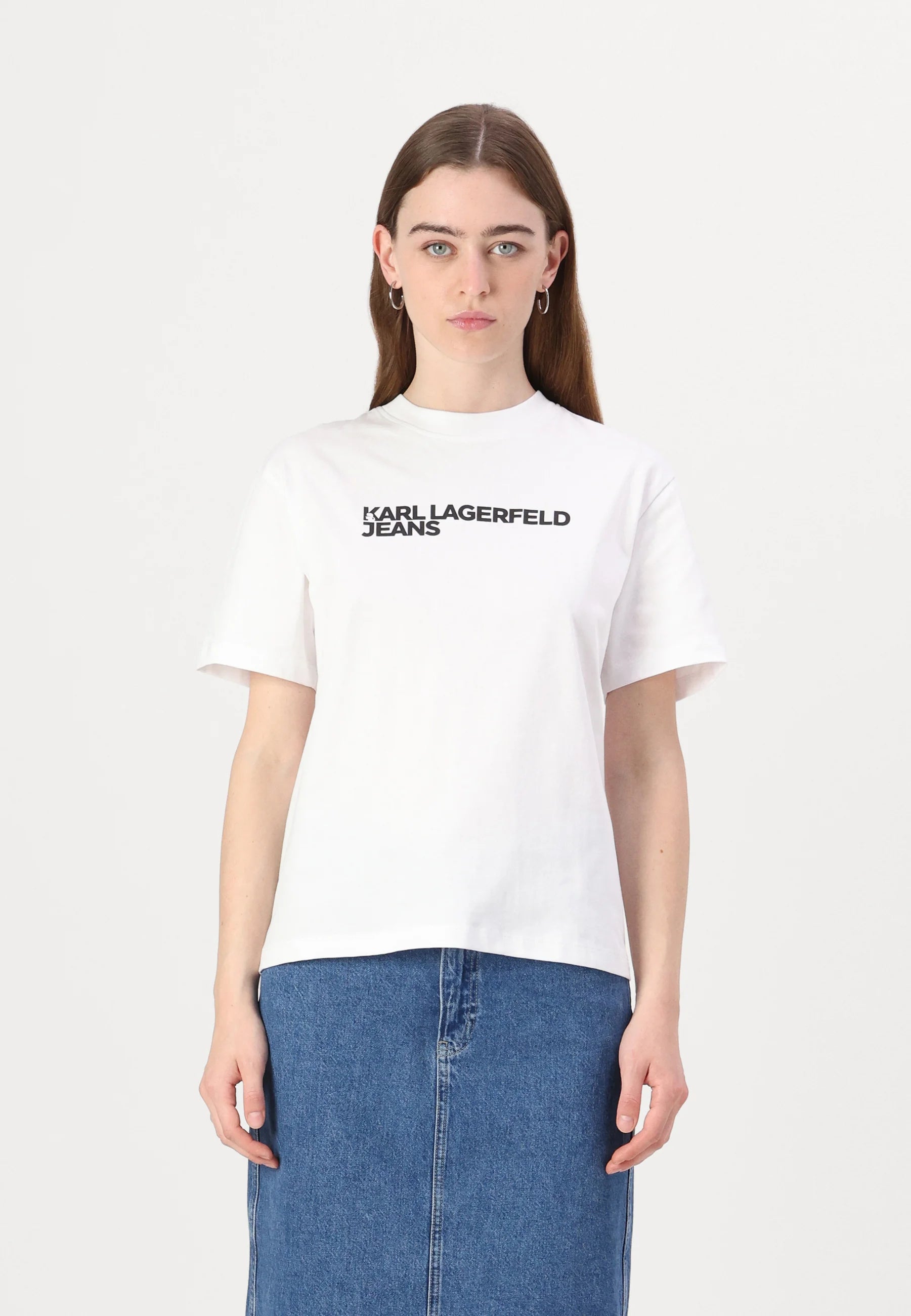 KARL LAGERFELD JEANS TRICOU ALB DIN BUMBAC