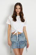GUESS TRICOU BRODERIE FLORALĂ