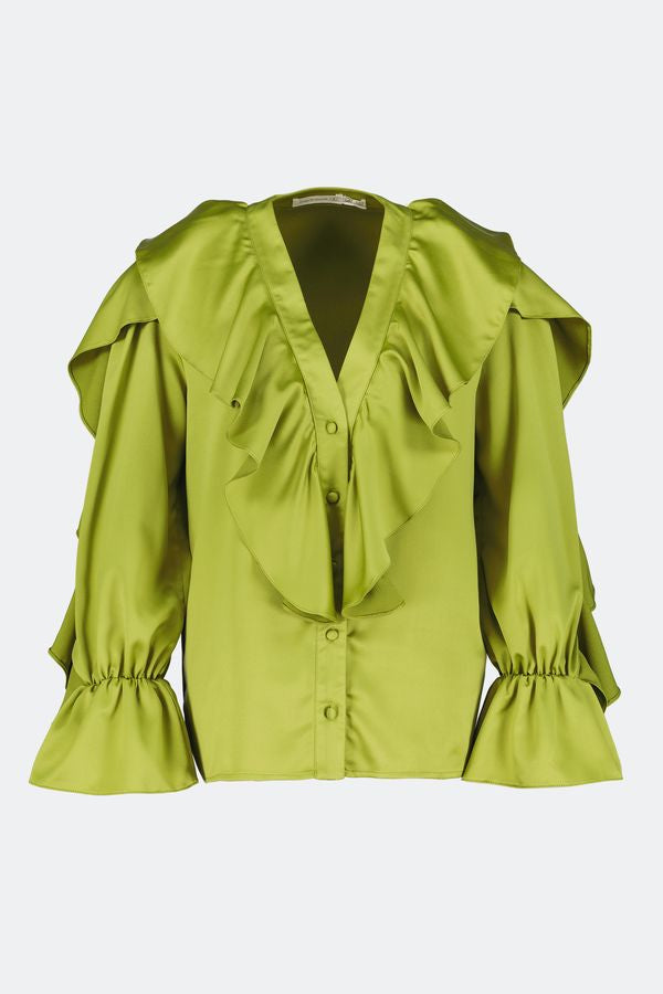 KING&CLOWNS CAMASA VERDE CU VOLANE