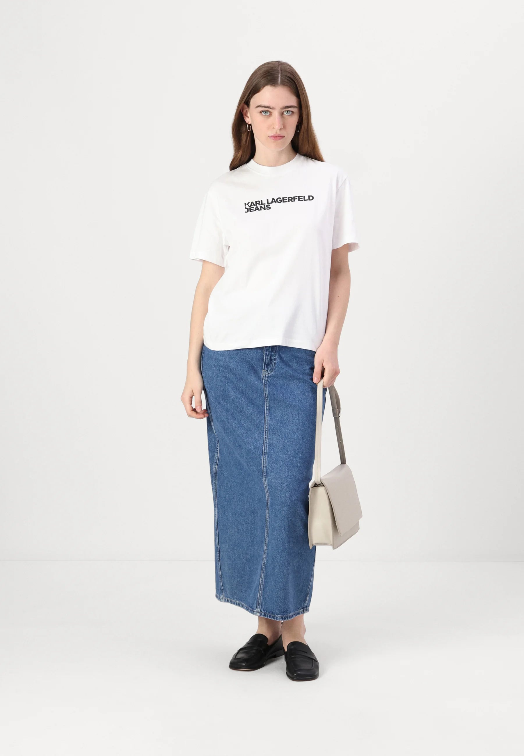 KARL LAGERFELD JEANS TRICOU ALB DIN BUMBAC