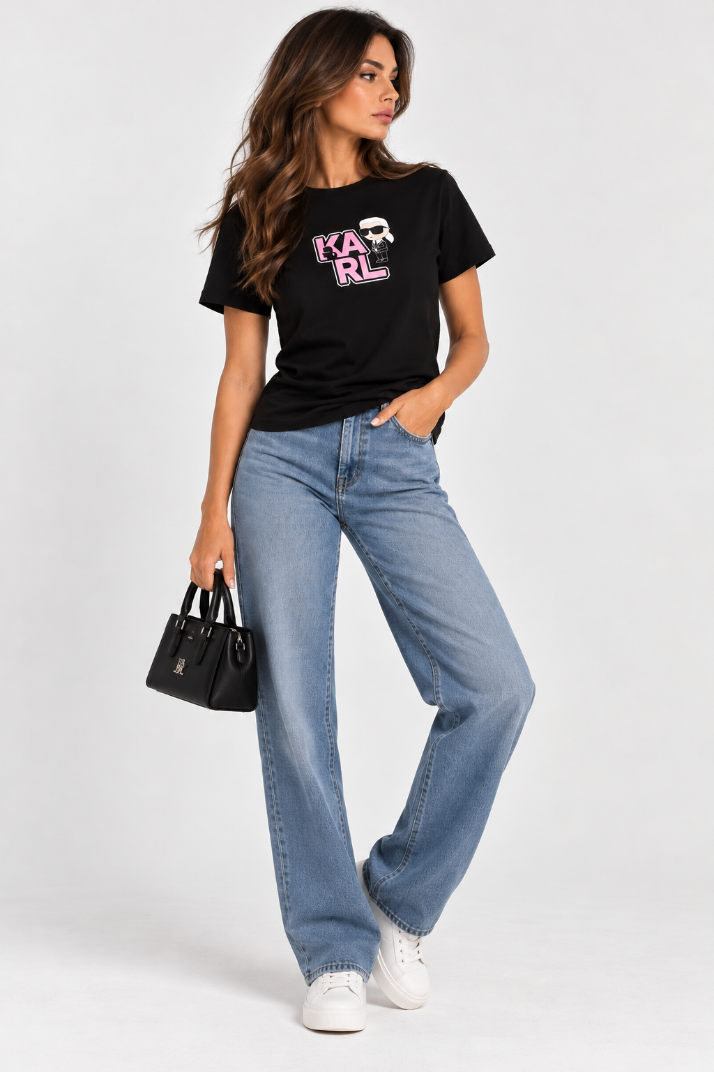 KARL LAGERFELD TRICOU VARSITY BLACK