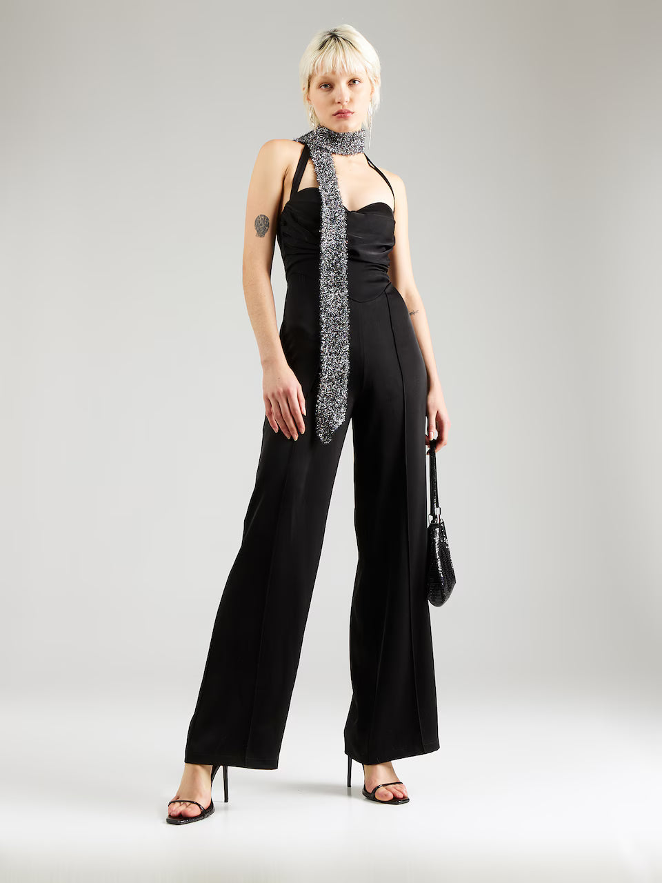 MISSPAP SALOPETA SATIN NEGRU