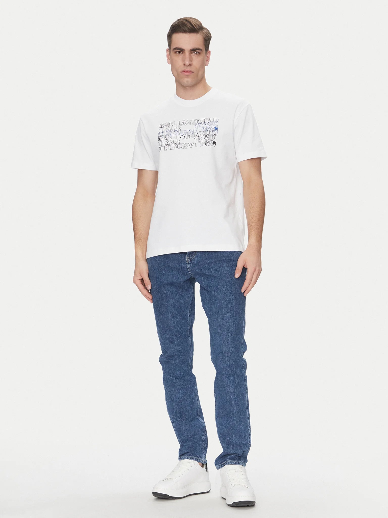 KARL LAGERFELD JEANS TRICOU ALB REGULAR FIT
