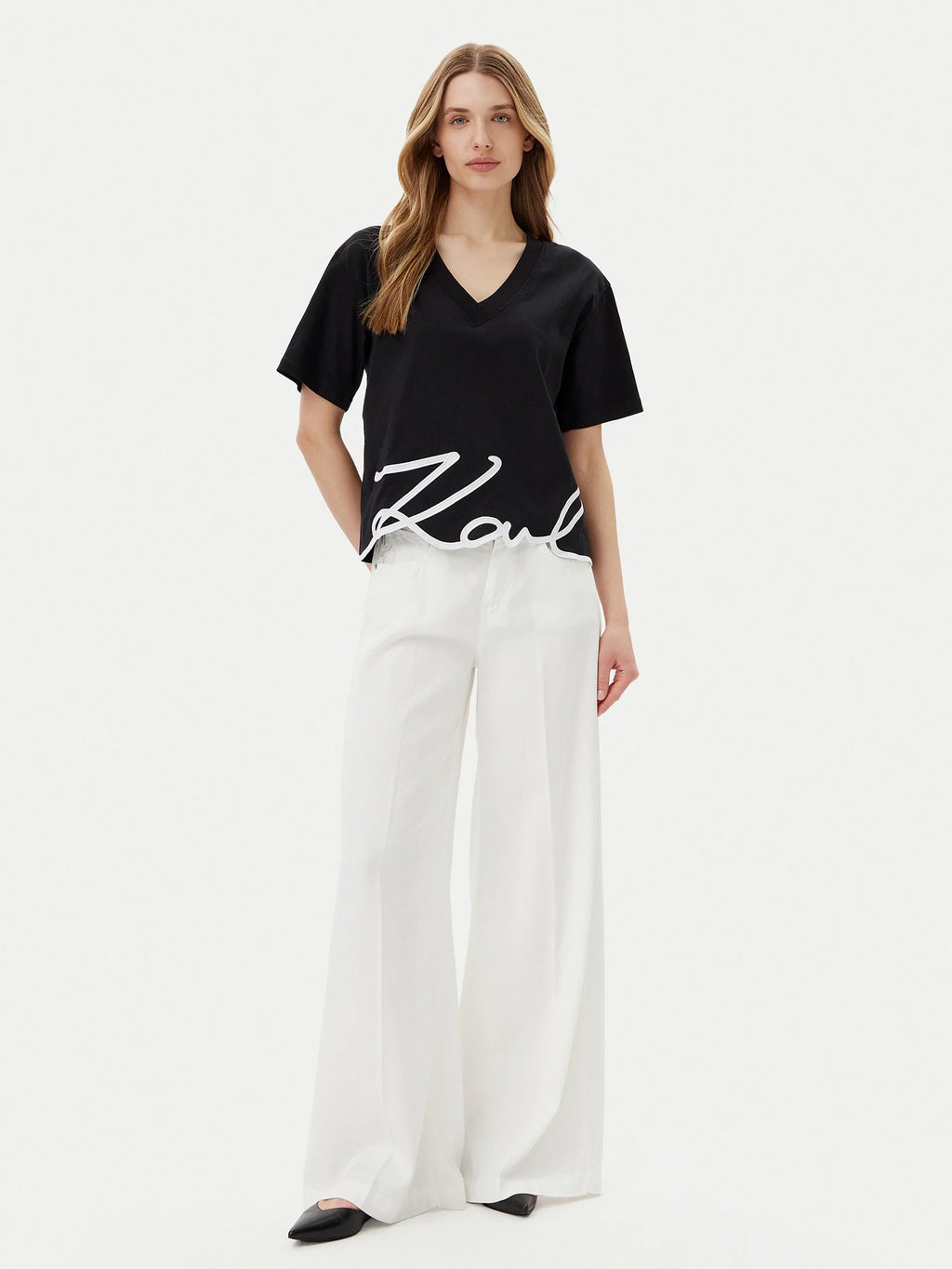 KARL LAGERFELD JEANS BLACK SIGNATURE HEM