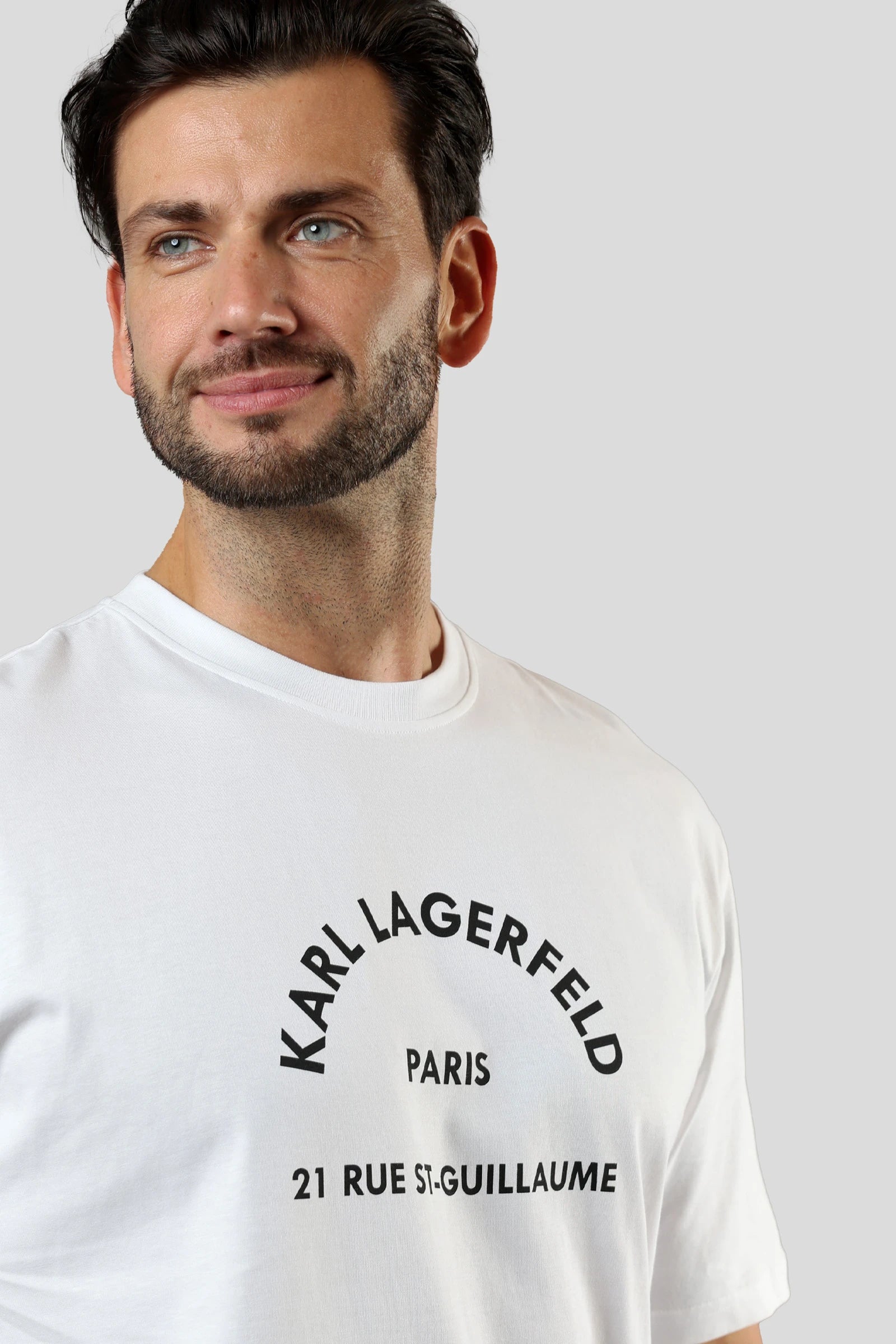 KARL LAGERFELD JEANS TRICOU ALB RELAXED FIT
