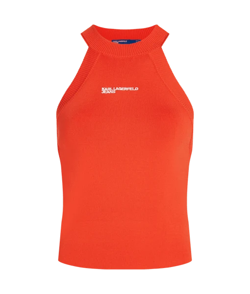 KARL LAGERFELD TOP KNITTED TANK ORANGE